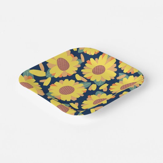 Sunny Bloom Doodles Pappteller (Gewinkelt)