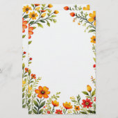 Sunny Blooms Stationary Briefpapier (Vorne/Hinten)