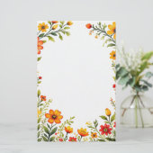 Sunny Blooms Stationary Briefpapier (Stehend Vorderseite)