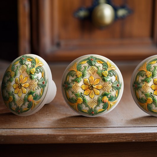 Sunny Blossom Delight Keramik Krampf Keramikknauf