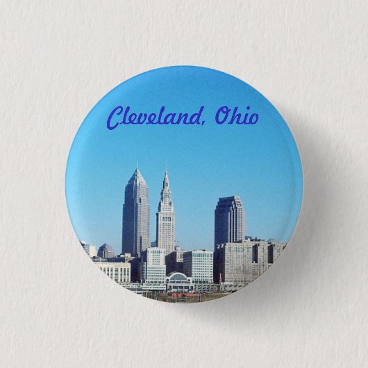 Sunny Blue Cleveland Ohio Button (Vorderseite)