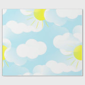 Sunny Blue Summer Sky mit Clouds Besondere Anlass Geschenkpapier (Flach)