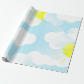 Sunny Blue Summer Sky mit Clouds Besondere Anlass Geschenkpapier (Ungerollt)