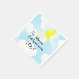 Sunny Blue Summer Sky mit Clouds Family Wiedersehe Serviette