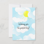 Sunny Blue Summer Sky mit Wolken Happy Birthday Karte (Rückseite)