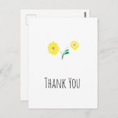 Sunny Blume vielen Dank Postkarte (Vorne/Hinten)