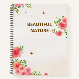 Sunny Blush Pink Blume Butterfly Aquarell Notizblock