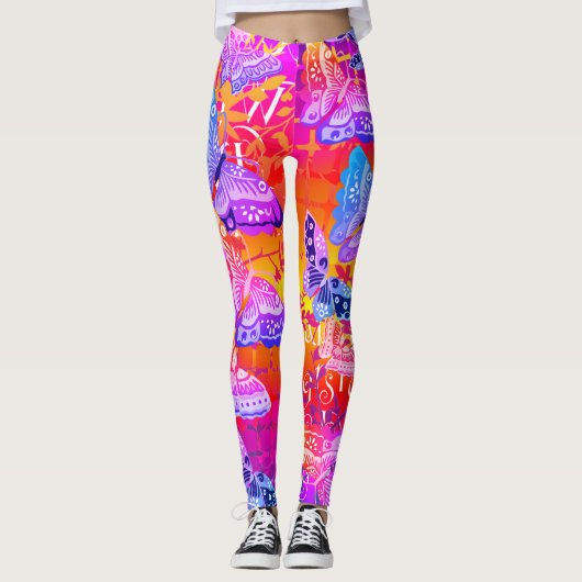 Sunny Boho Butterfly Leggings (Vorderseite)