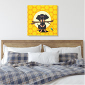 Sunny Boho Dackel Dog Leinwanddruck (Insitu (Schlafzimmer))