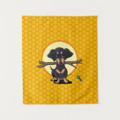 Sunny Boho Dackel Dog Wandteppich (Vorderseite)