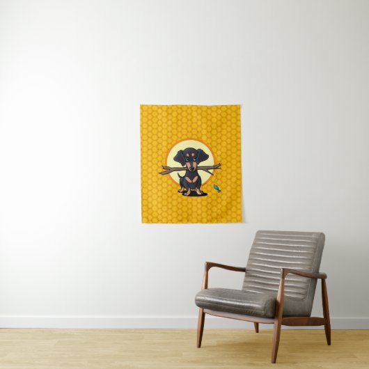 Sunny Boho Dackel Dog Wandteppich (Beispiel)