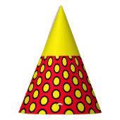 Sunny Bright 60er Lemon Yellow Tiled Bold Dots Partyhütchen (Links)