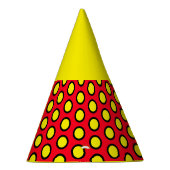 Sunny Bright 60er Lemon Yellow Tiled Bold Dots Partyhütchen (Rechts)