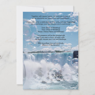 Sunny Bubbly Waterfall Wedding Invitation  Einladung