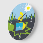 Sunny Bunny Große Wanduhr (Winkel)