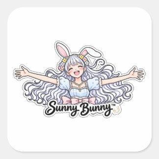 Sunny Bunny™ | Original Bunny Girl Charakter Aufkl Quadratischer Aufkleber