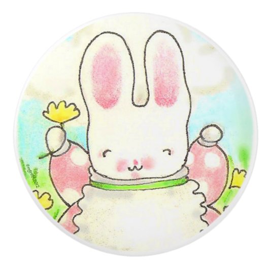 Sunny Bunny Schublade Knopf Keramikknauf (Vorderseite)