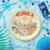 Sunny CALI California Beach Plate Pappteller (Party)