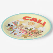 Sunny CALI California Beach Plate Pappteller (Schrägansicht)