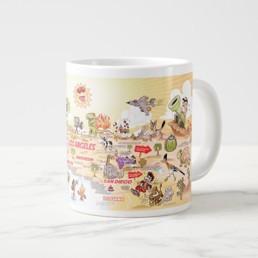 Sunny California Beach Paradise Jumbo Tasse (Vorderseite Rechts)