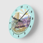 Sunny California Clock Runde Wanduhr (Winkel)