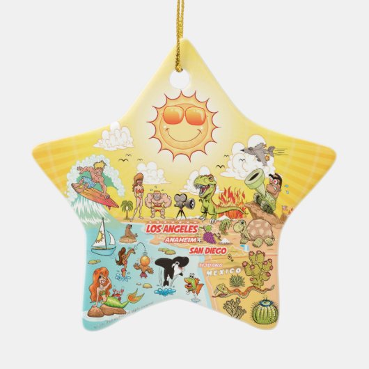 Sunny California Keramik Ornament (Vorne)
