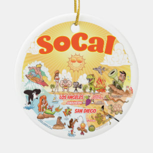Sunny California Keramik Ornament
