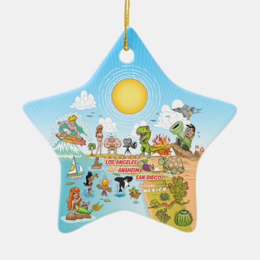 Sunny California Keramik Ornament (Vorne)