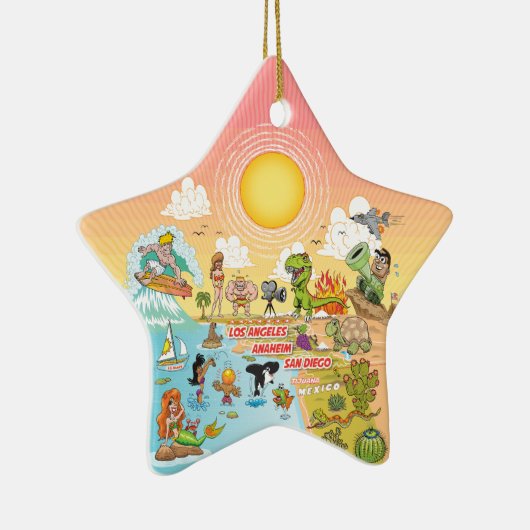 Sunny California Keramik Ornament (Rechts)