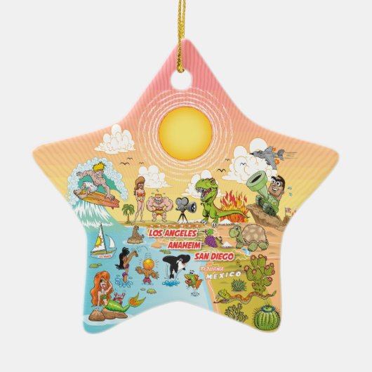 Sunny California Keramik Ornament (Vorne)