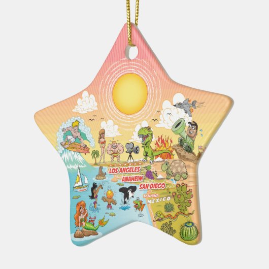 Sunny California Keramik Ornament (Links)