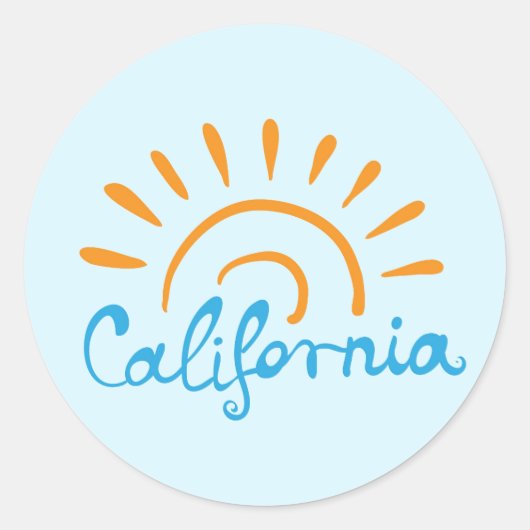 Sunny California Logo Runder Aufkleber (Vorderseite)
