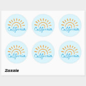 Sunny California Logo Runder Aufkleber (Blatt)