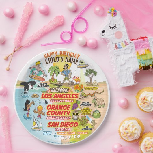 Sunny California Pappteller (Party)