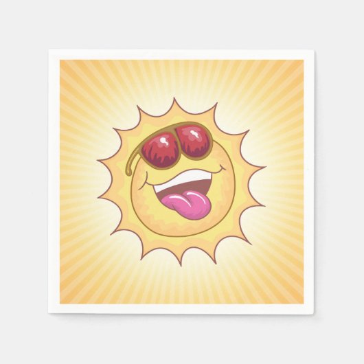 Sunny Cartoon Paper Napkin Serviette (Vorderseite)