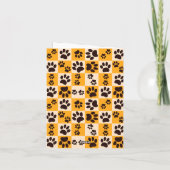 Sunny Cat Paw Print Checkerboard Karte (Rückseite)