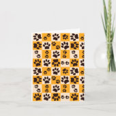 Sunny Cat Paw Print Checkerboard Karte (Vorderseite)