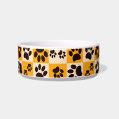 Sunny Cat Paw Print Checkerboard Napf (Links)