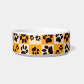 Sunny Cat Paw Print Checkerboard Napf (Vorderseite)