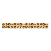 Sunny Cat Paw Print Checkerboard Satinband (Vorderseite)