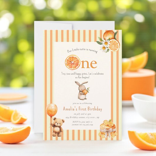 Sunny Citrus Slice Birthday Party Invite Einladung
