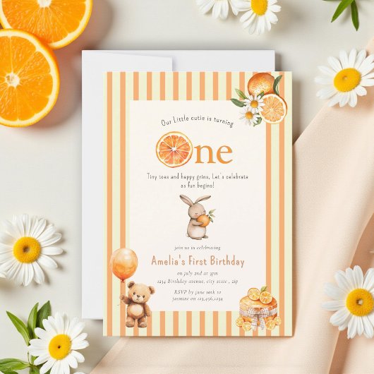 Sunny Citrus Slice Birthday Party Invite Einladung
