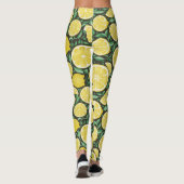 Sunny Citrus Symphony lemons Muster Leggings (Rückseite)