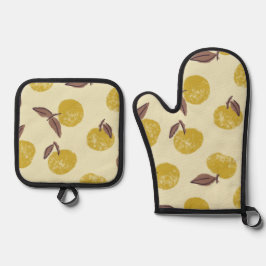 Sunny Clementine Bliss Ofenhandschuh & Topflappen-Set