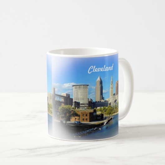 Sunny Cleveland River Skyline  Kaffeetasse (VorderseiteRechts)