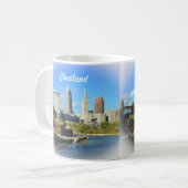 Sunny Cleveland River Skyline  Kaffeetasse (Vorderseite Links)