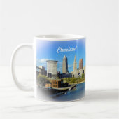 Sunny Cleveland River Skyline  Kaffeetasse (Links)