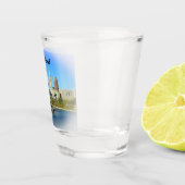 Sunny Cleveland River Skyline Schnapsglas (Rechts)