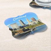 Sunny Cleveland River View Untersetzer (angewinkelt)