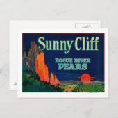 Sunny Cliff Pear Crate LabelMedford, OR Postkarte (Vorne/Hinten)